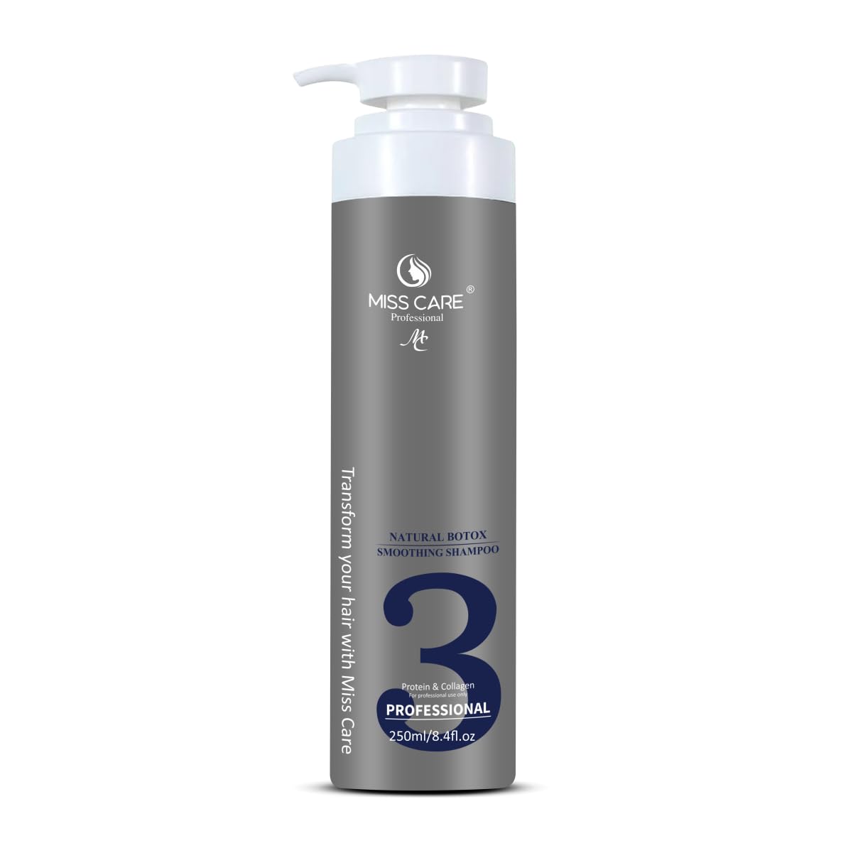 Miss Care Professional Natural Botox Smoothing Shampoo - 250ml, Infused with Protein and Collagen, for Smoother and Shinier Hair