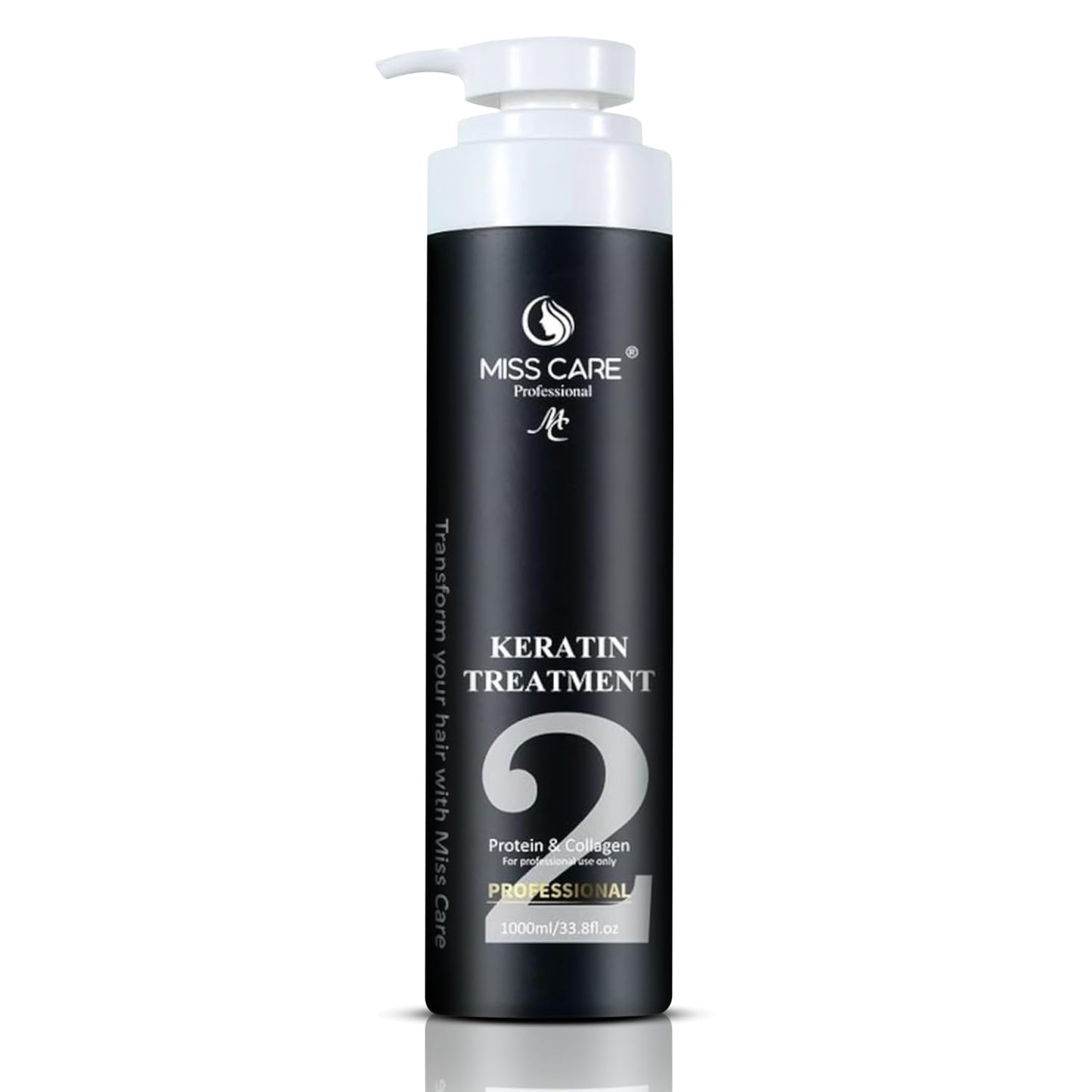 Miss Care Keratin Hair Treatment, Enriched with Protein and Collagen, for Professional Smooth, Manageable Hair, Frizz-Free Shiny Hair (1000 ml)