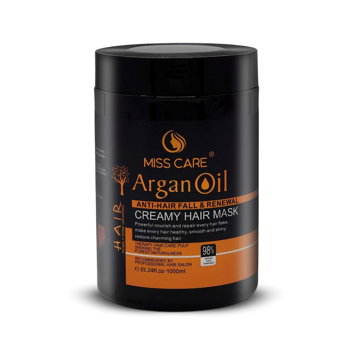 Miss Care Argan Oil Creamy Hair Mask 1000 ml, Deep Conditioning, Smooth, Creamy Texture, for All Hair Types