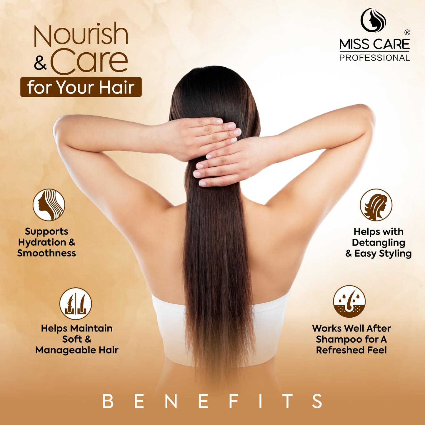 Miss Care Professional Keratin Conditioner for Hair, Protein & Collagen Infused Hair Smoothing Conditioner (250ml)