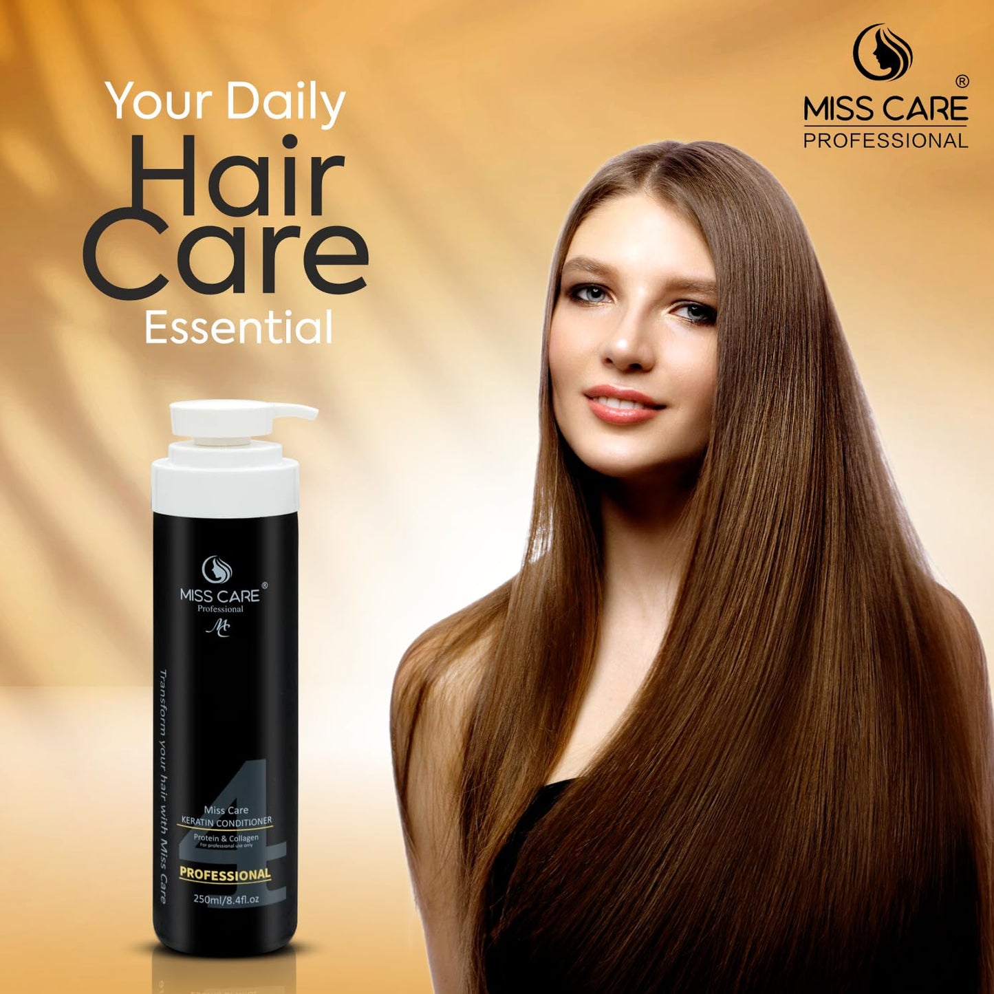 Miss Care Professional Keratin Conditioner for Hair, Protein & Collagen Infused Hair Smoothing Conditioner (250ml)