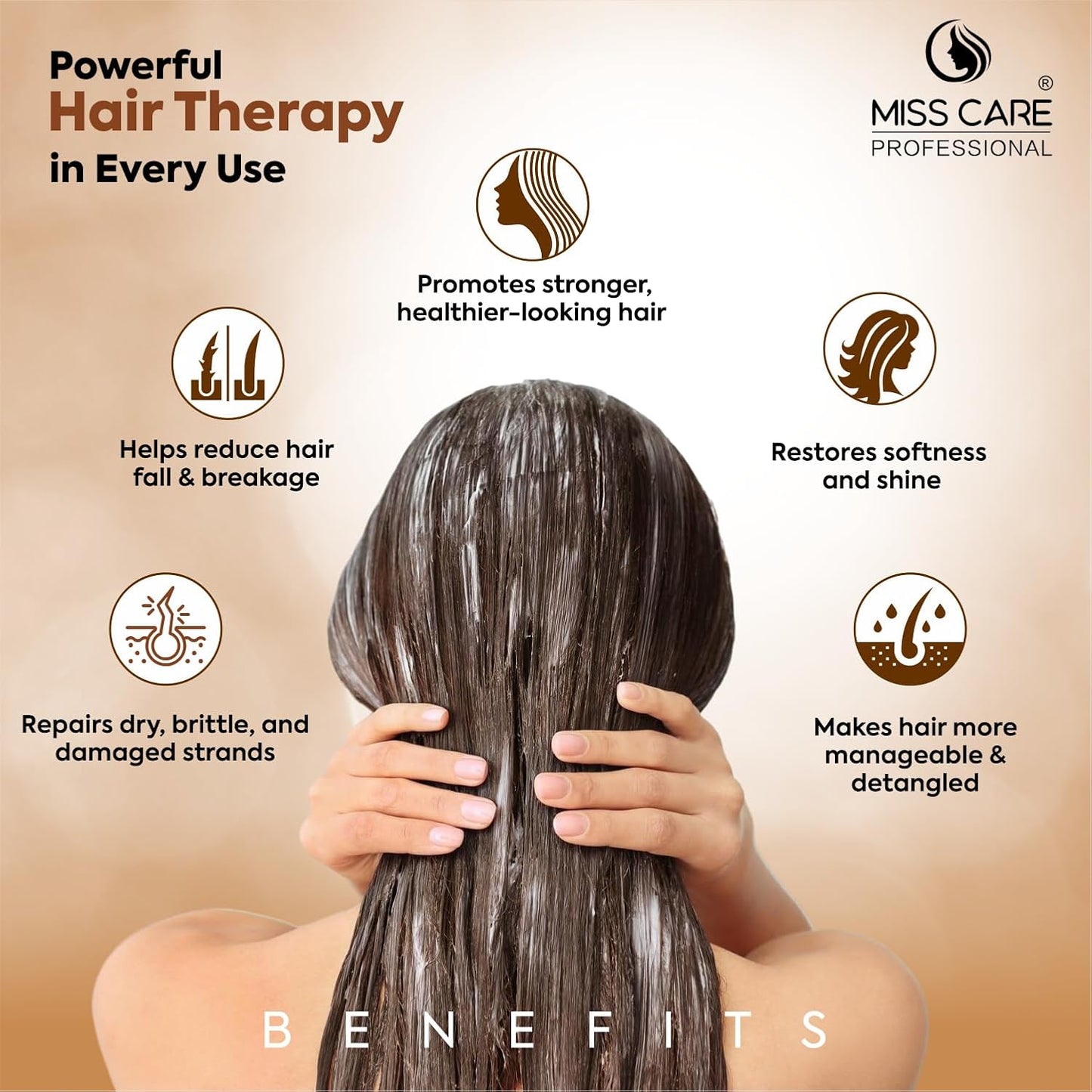 Miss Care Argan Oil Creamy Hair Mask 1000 ml, Deep Conditioning, Smooth, Creamy Texture, for All Hair Types