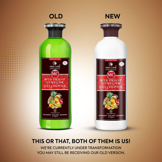 Miss Care Original MC Mix Fruit Vinegar Gel Colour (Dark Brown Hair) - 1000 ml, Ammonia Free Hair Dye for Men and Women, Smooth Application