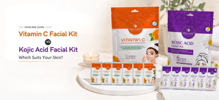 Vitamin C Facial Kit vs Kojic Acid Facial Kit by Miss Care Professional for brightening and uneven skin tone