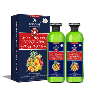 Miss Care Original MC Mix Fruit Vinegar Gel Colour (Natural Black Hair) - 1000 ml, Ammonia Free Hair Dye for Men and Women, Smooth Application