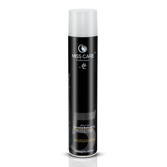 Miss Care Professional Keratin Hair Spray (420ml), Protein & Collagen Blend, Long-Lasting Styling and Sleek Appearance