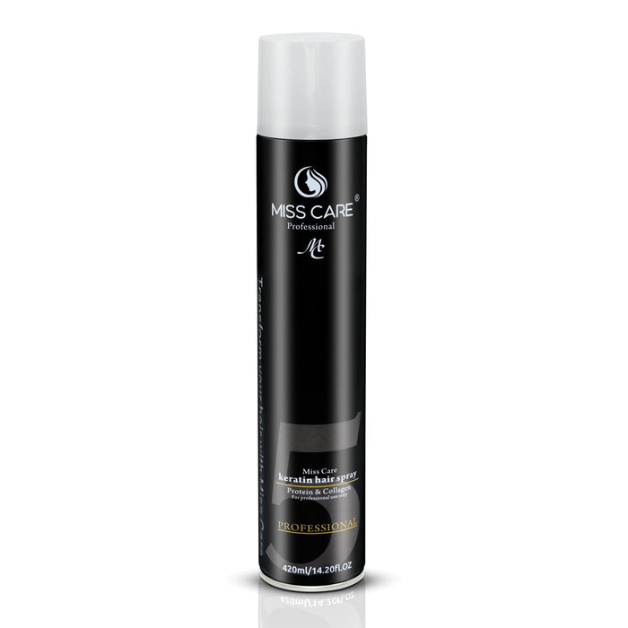 Miss Care Professional Keratin Hair Spray (420ml), Protein & Collagen Blend, Long-Lasting Styling and Sleek Appearance