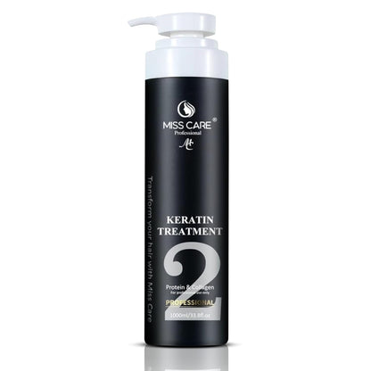 Miss Care Keratin Hair Treatment, Enriched with Protein and Collagen, for Professional Smooth, Manageable Hair, Frizz-Free Shiny Hair (1000 ml)