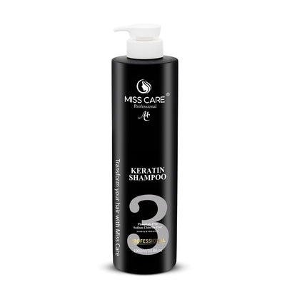 Miss Care Professional Keratin Shampoo with Protein and Collagen (1000 ml), for Professional Smooth, Manageable Hair, Frizz-Free Shiny Hair