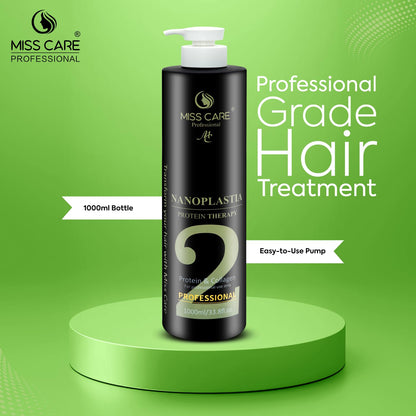 Miss Care Professional Nanoplastia Protein Therapy for Hair 1000ml, Infused with Protein and Collagen, for Smoother and Shinier Hair