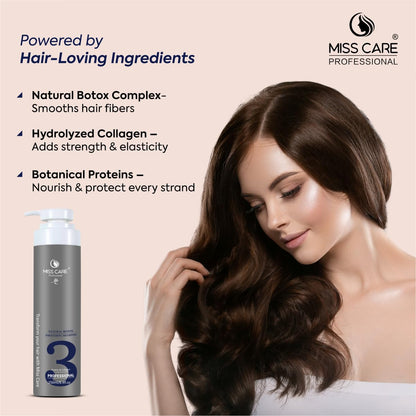 Miss Care Professional Natural Botox Smoothing Shampoo - 250ml, Infused with Protein and Collagen, for Smoother and Shinier Hair