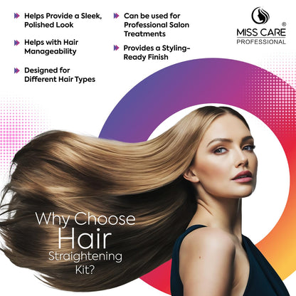Miss Care Professional Smoothing Cream Step-1, 500ml, With Step-2, 500ml, Neutralizer, Rebounding Cream for Hair Straightening
