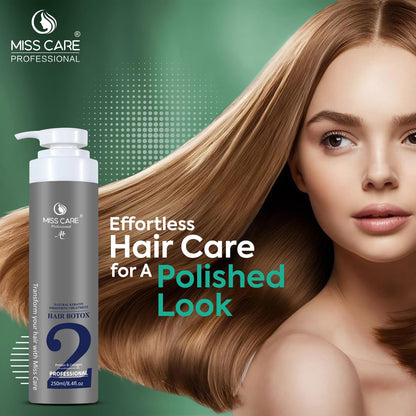 Miss Care Professional Hair Botox Treatment - 250ml, Natural Keratin Smoothening Treatment with Protein and Collagen