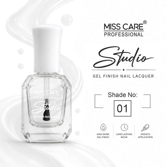 MISS CARE® PROFESSIONAL Studio Gel Finish Nail Lacquer | Long Lasting Glossy Nail Polish | 60 Shades