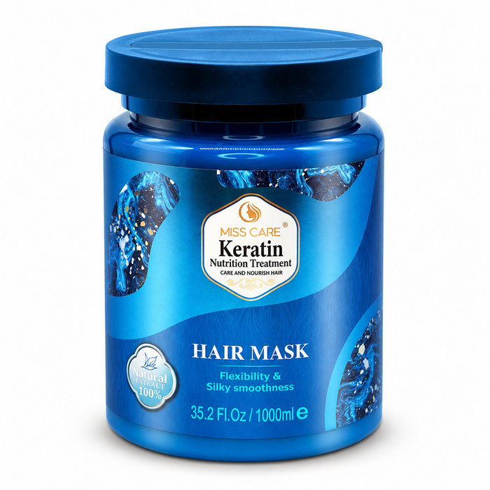 Miss Care Keratin Nutrition Treatment Hair Mask 1000ml, Professional Hair Care, Moisturizing & Smoothing for Dry & Damaged Hair