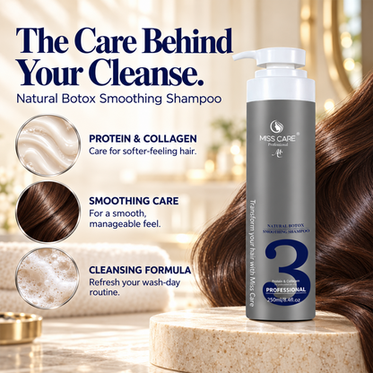 Miss Care Professional Natural Botox Smoothing Shampoo - 250ml, Infused with Protein and Collagen, for Smoother and Shinier Hair — gallery image 3