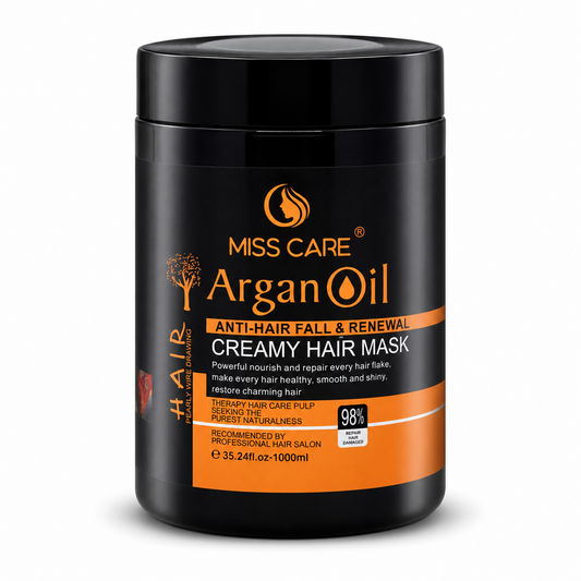 Miss Care Argan Oil Creamy Hair Mask 1000 ml, Deep Conditioning, Smooth, Creamy Texture, for All Hair Types — product image