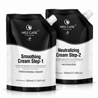 Miss Care Professional Smoothing Cream Step-1, 500ml, With Step-2, 500ml, Neutralizer, Rebounding Cream for Hair Straightening