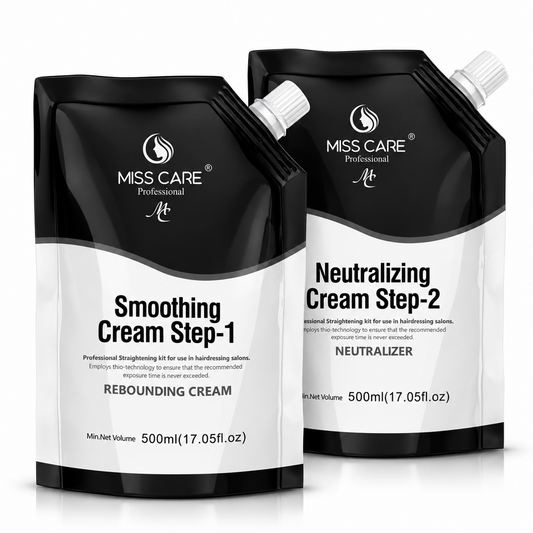 Miss Care Professional Smoothing Cream Step-1, 500ml, With Step-2, 500ml, Neutralizer, Rebounding Cream for Hair Straightening - Image 1