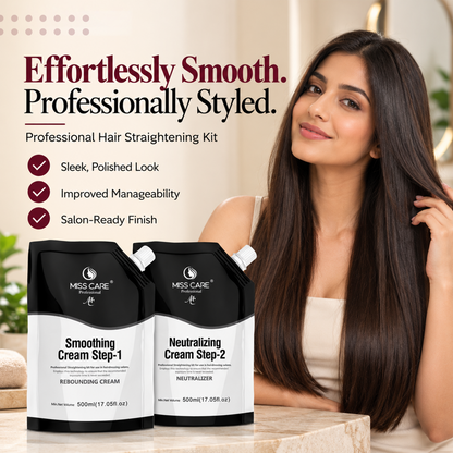 Miss Care Professional Smoothing Cream Step-1, 500ml, With Step-2, 500ml, Neutralizer, Rebounding Cream for Hair Straightening - Image 2