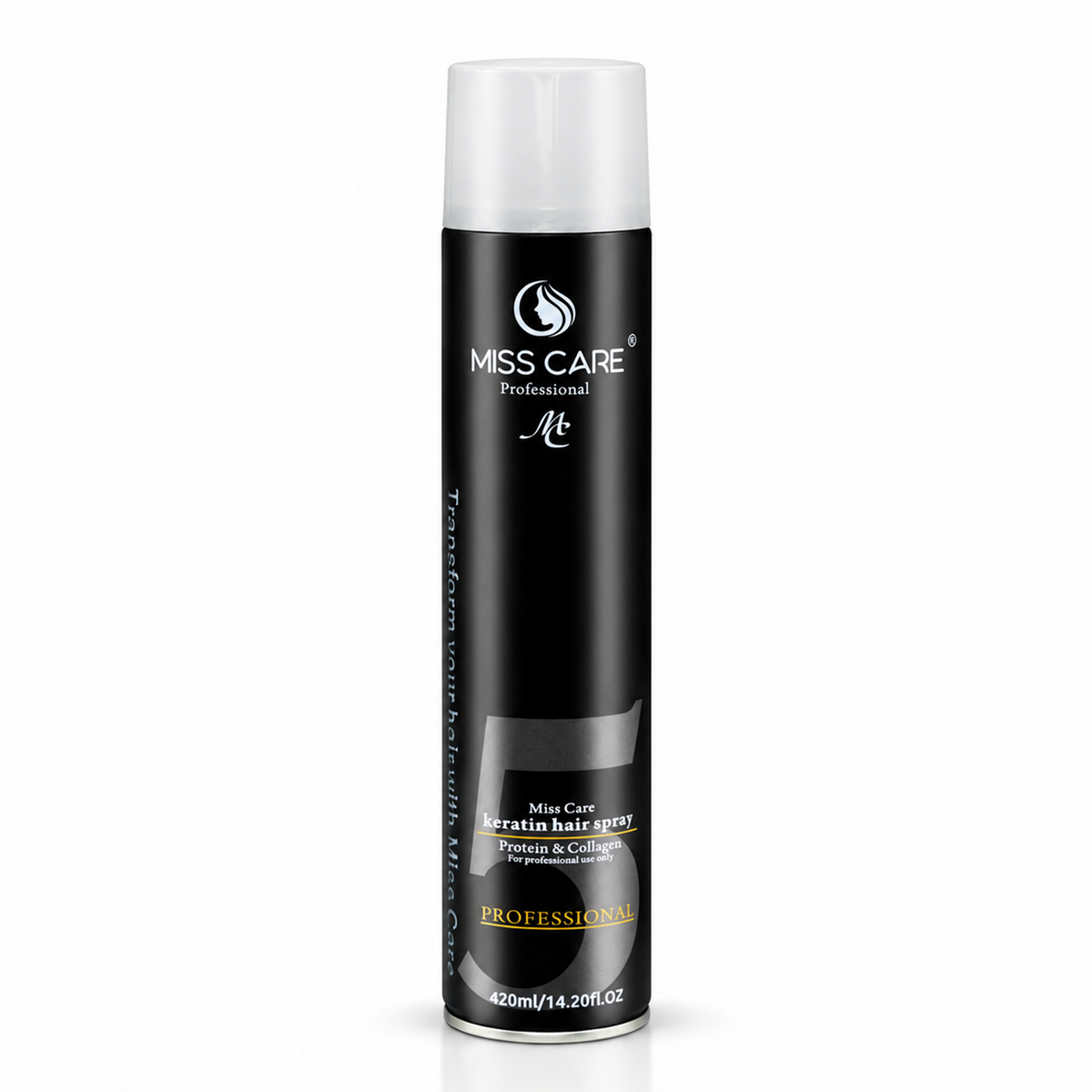 Miss Care Professional Keratin Hair Spray (420ml), Protein & Collagen Blend, Long-Lasting Styling and Sleek Appearance - Image 1
