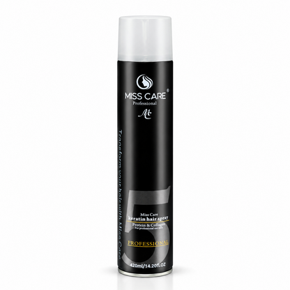 Miss Care Professional Keratin Hair Spray (420ml), Protein & Collagen Blend, Long-Lasting Styling and Sleek Appearance - Image 1