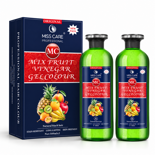 Miss Care Original MC Mix Fruit Vinegar Gel Colour (Natural Black Hair) - 1000 ml, Ammonia Free Hair Dye for Men and Women, Smooth Application - Image 1