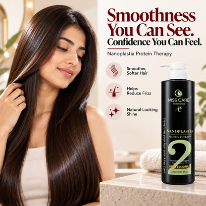 Miss Care Professional Nanoplastia Protein Therapy for Hair 1000ml, Infused with Protein and Collagen, for Smoother and Shinier Hair - Image 2