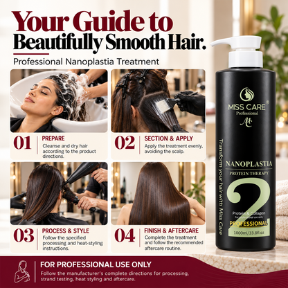 Miss Care Professional Nanoplastia Protein Therapy for Hair 1000ml, Infused with Protein and Collagen, for Smoother and Shinier Hair - Image 4