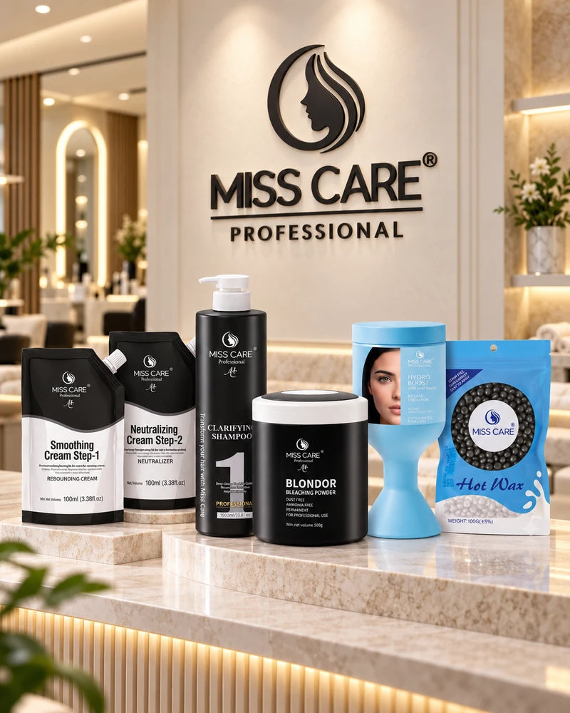 Miss Care Professional products displayed in a salon